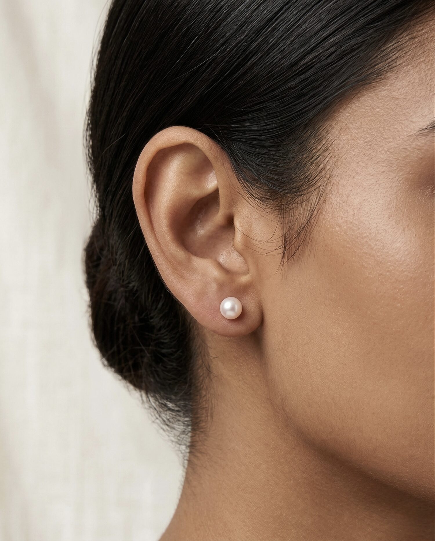 Classic White Pearl Studs with 925 Silver Stem - Image 2