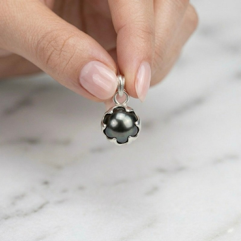 Tahitian Pearl Pendant in 925 Silver for Him & Her - Image 5
