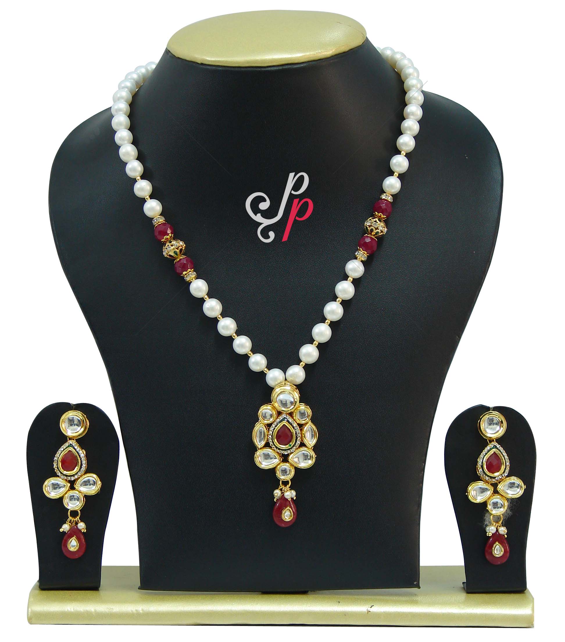 Lakshmi pearl Necklace Temple Jewellery Set-Necklace Set, Choker Necklace  Set, Fancy Jewellery, Trending Fashion Necklace, Buy Brand Necklace At  Cheap Price Online | Ishhaara