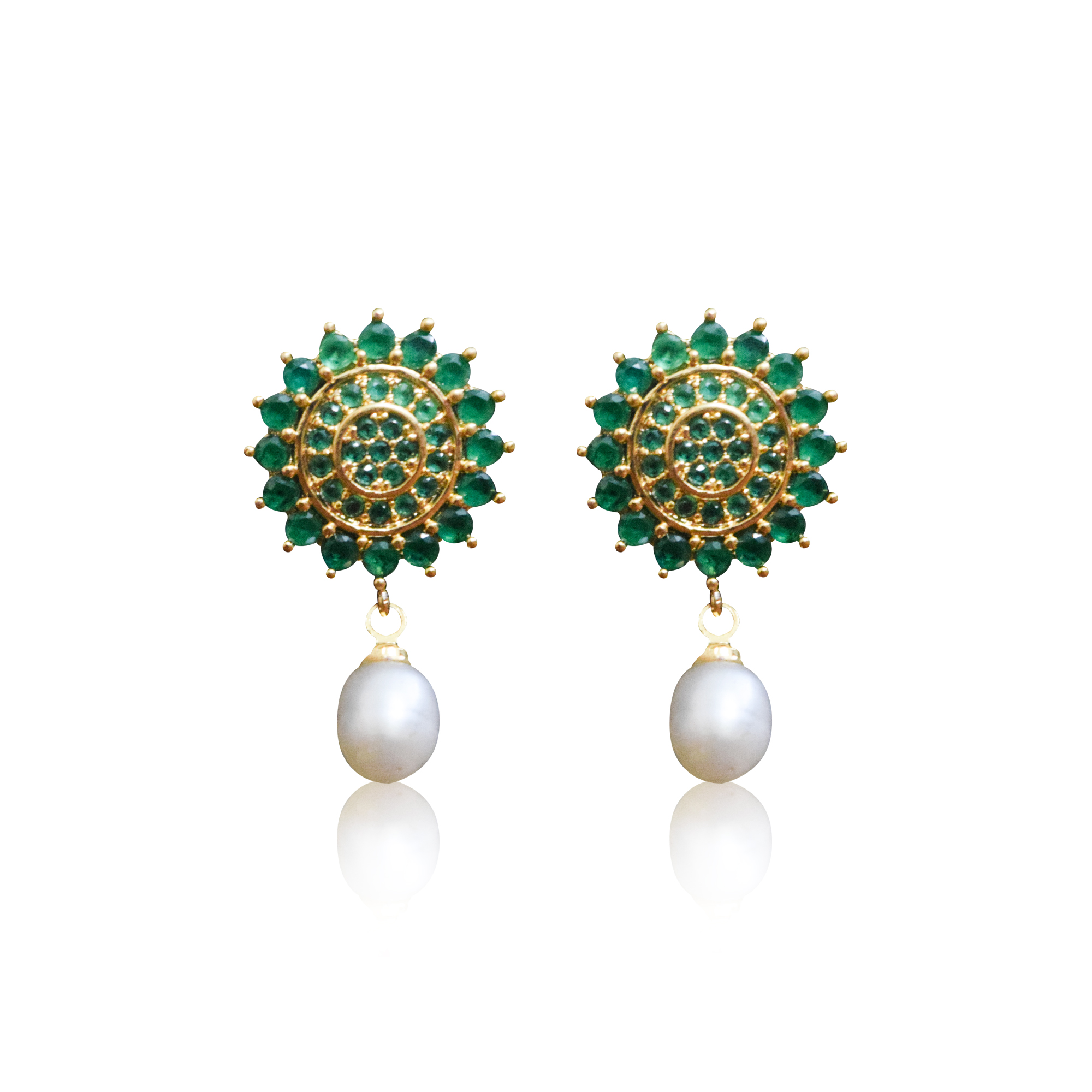 Emerald Diamond Studs Earrings – Raf the Label