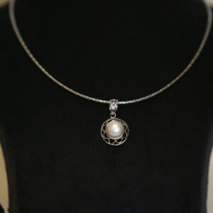 Graceful 925 Silver Pendant With 9.5mm Pink Button Pearl