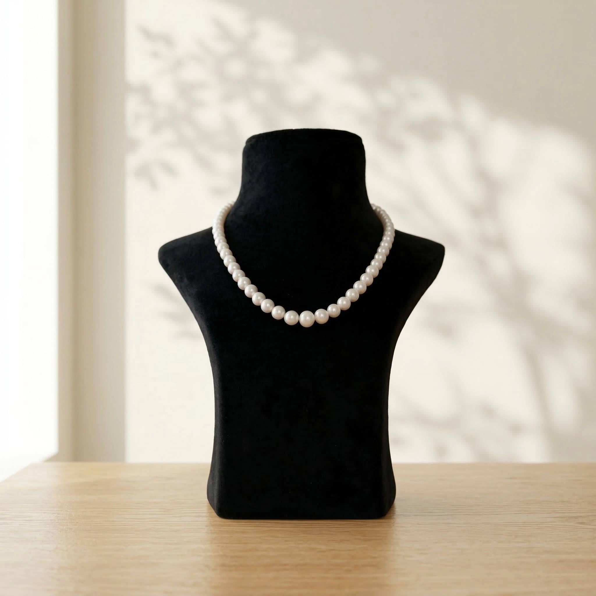 Elegant 16Inch Necklace Featuring AA 4.5-9.5mm Graduated White Round Pearls
